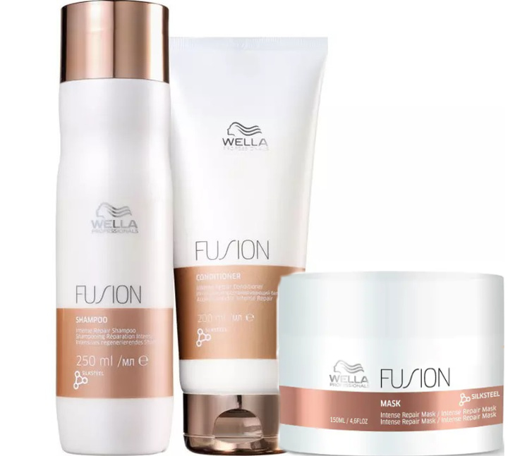 Wella Professionals Fusion Intense Repair zestaw intensywnie regenerujący do włosów: szampon, 250 ml + odżywka, 200 ml + maska, 150 ml