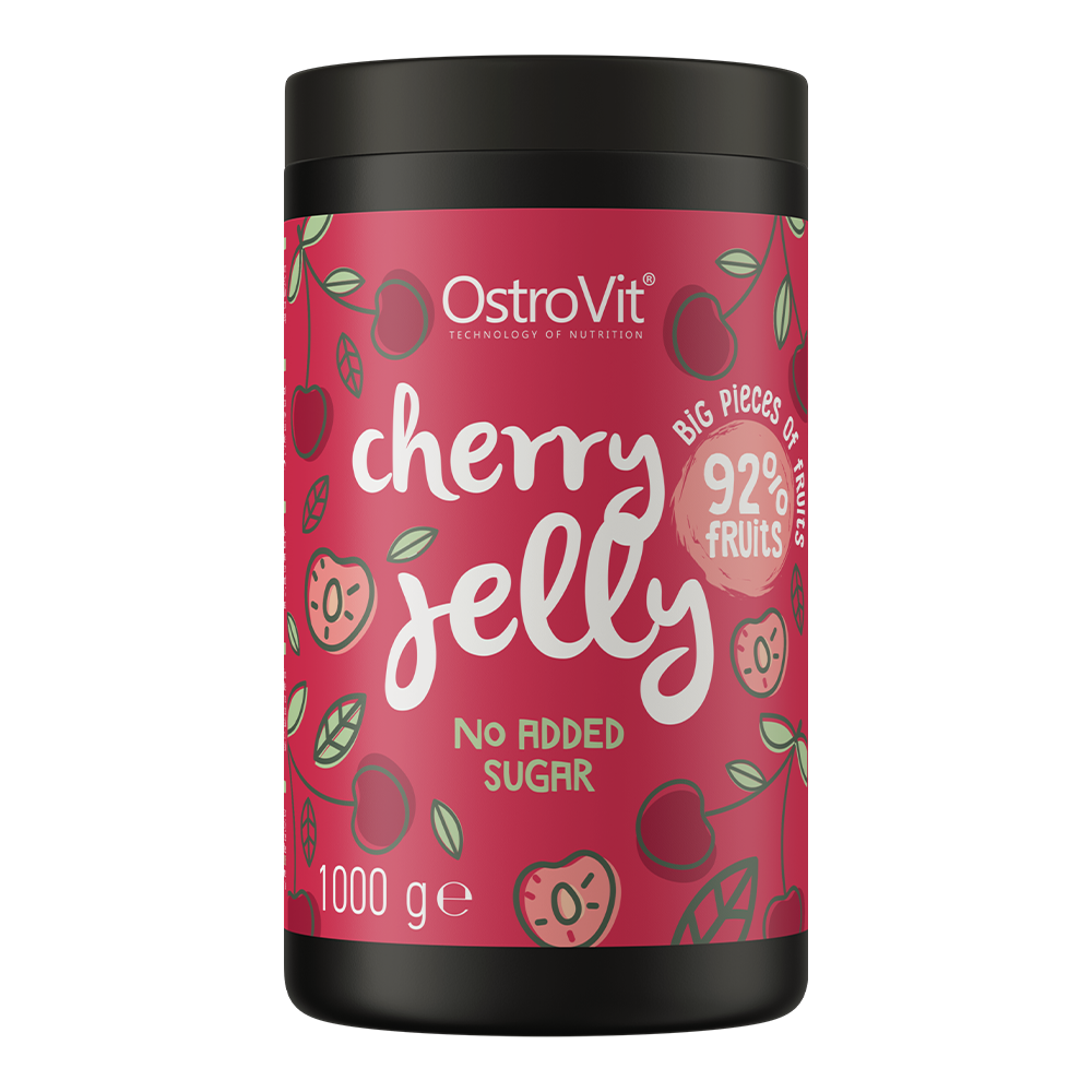 OstroVit Cherry Jelly Owoce w żelu 1000 g o smaku wiśniowym