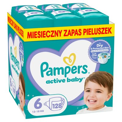 Pieluchy PAMPERS Active Baby 6 Extra Large (128 szt.)