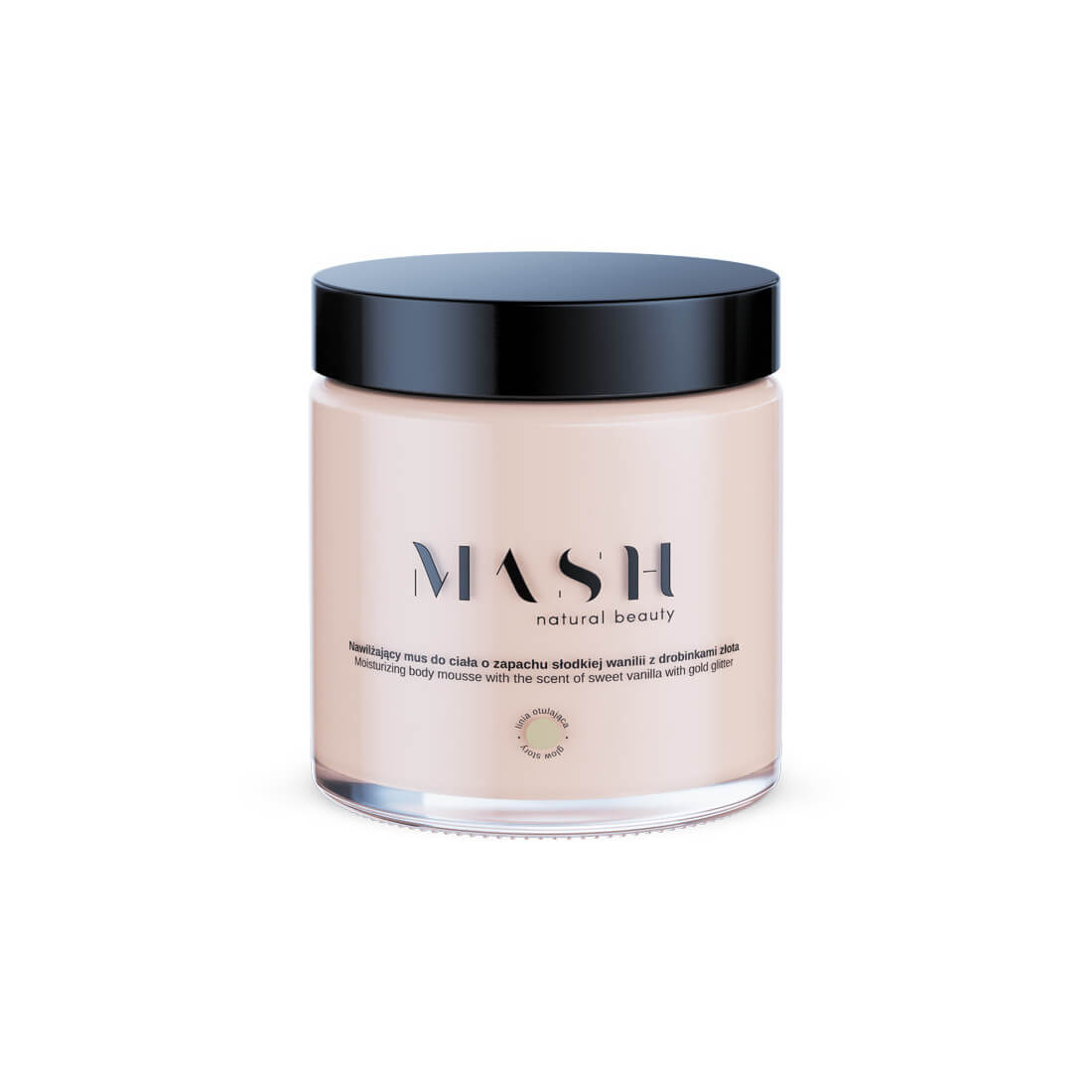 Mash Glow mus do ciała nawilżający o zapachu waniliowym z drobinkami złota, 120 ml