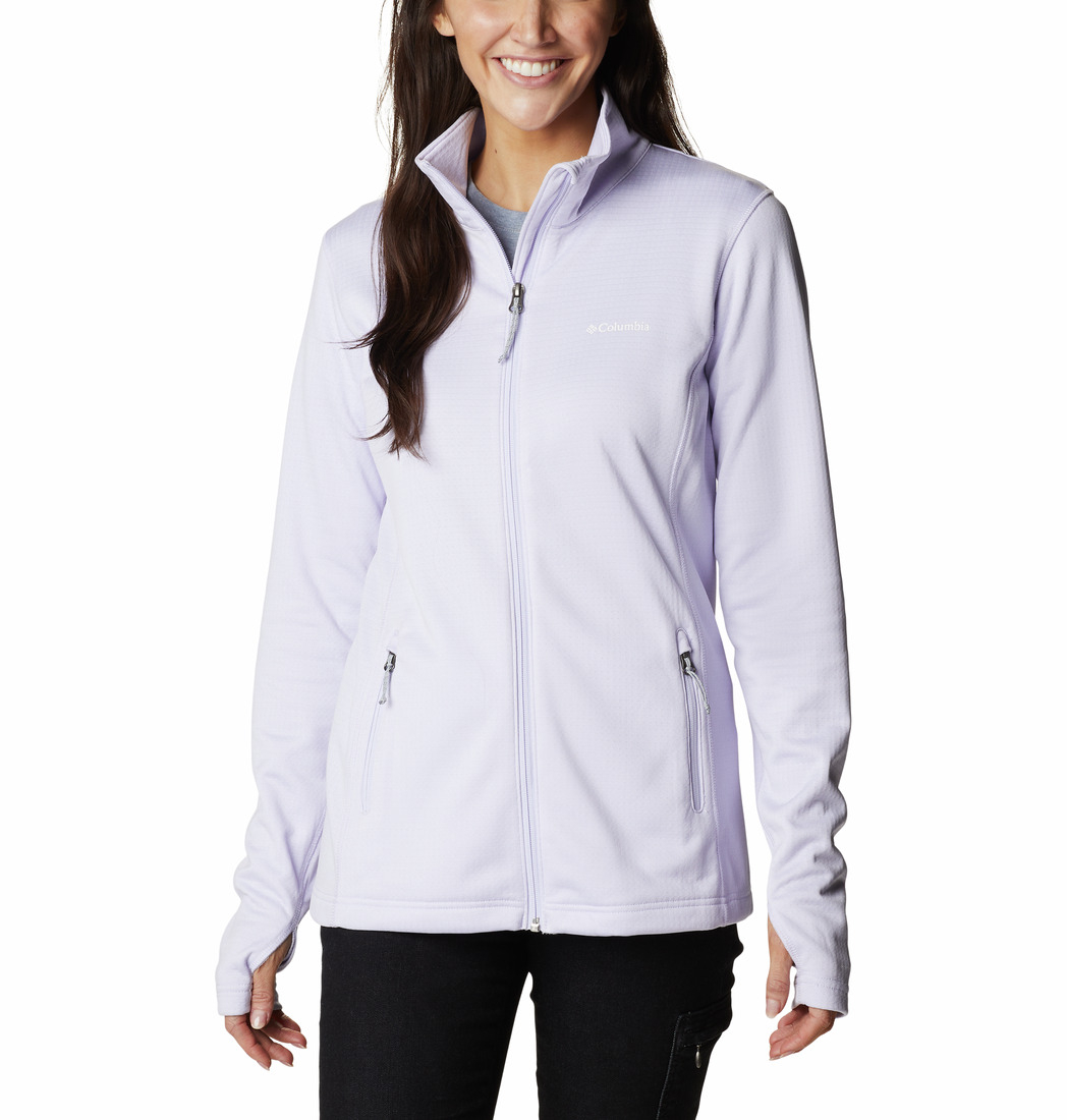 Damska bluza polarowa Columbia Park View Grid Fleece Full Zip purple tint heather - L