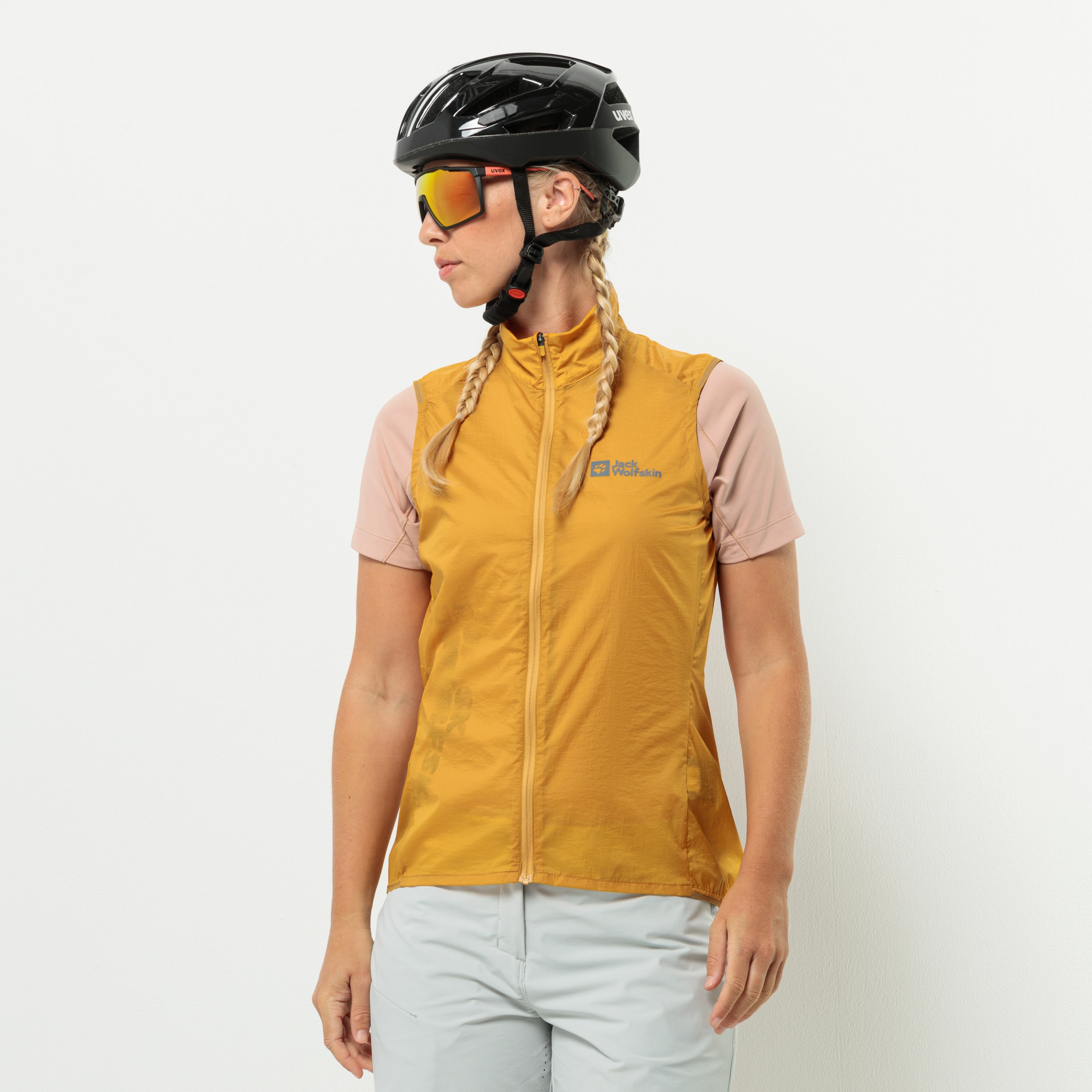 Damska kamizelka rowerowa Jack Wolfskin GRAVEX WIND VEST W curry - L