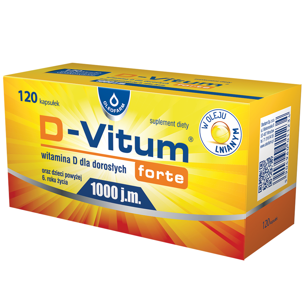 Witamina D OLEOFARM D-Vitum forte 1000 j.m. (120 kapsułek)