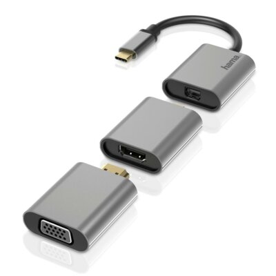 Adapter USB-C - Mini DisplayPort/HDMI/VGA HAMA 200306 0.15 m