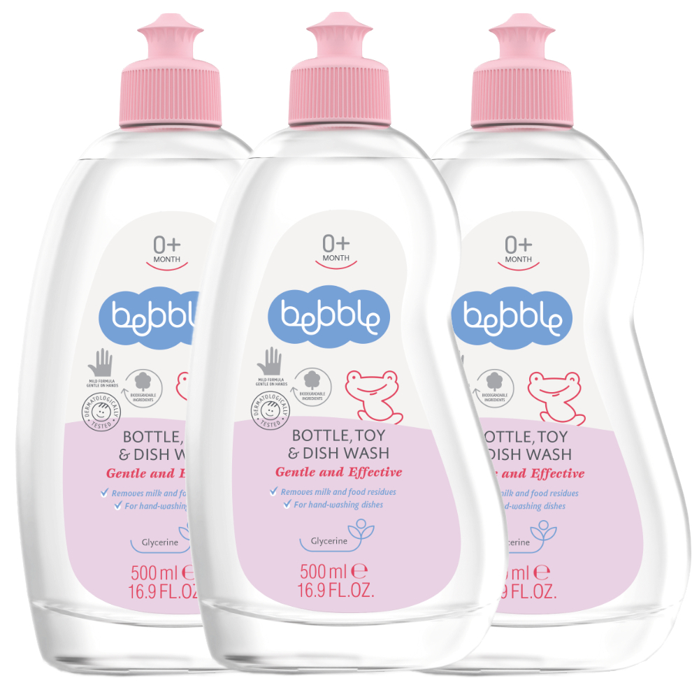 Bebble płyn do butelek i smoczków, 3x500 ml