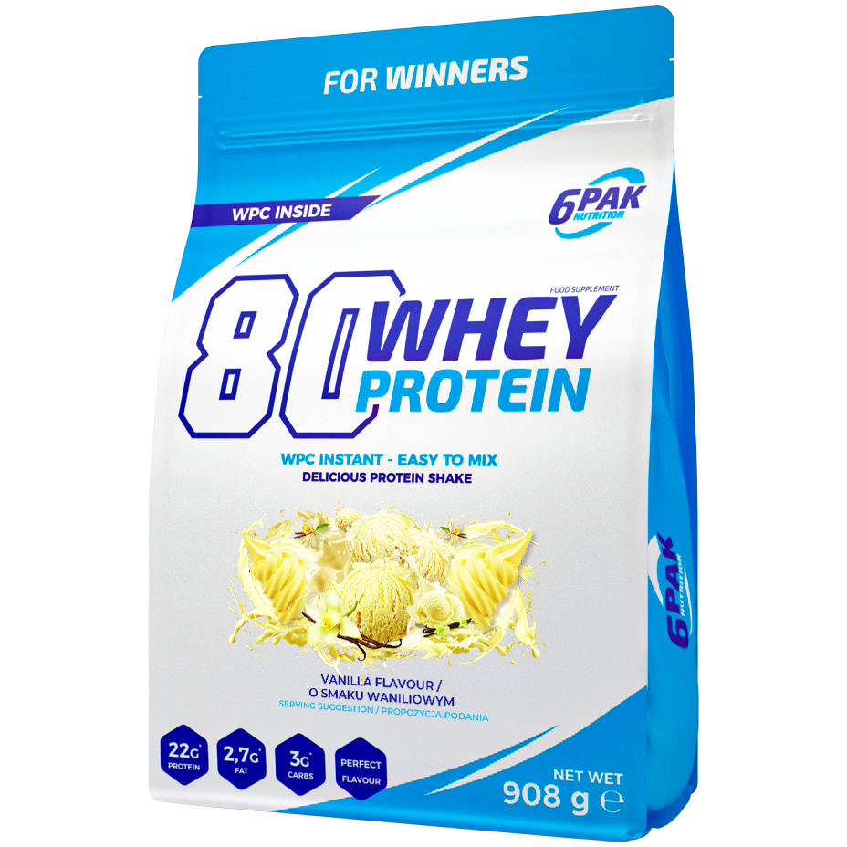 6Pak Whey Protein odżywka białkowa o smaku waniliowym, 908 g