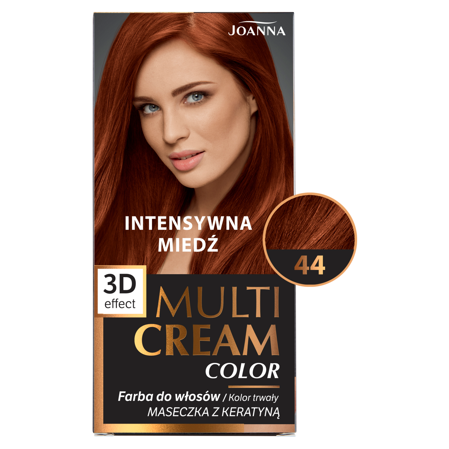 Joanna Multi Cream Color farba do włosów 44 intensywna miedź, 1 opak.