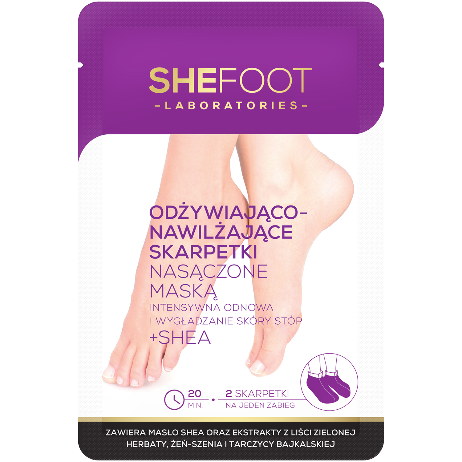 Shefoot odżywiająco-nawilżająca maska do stóp w postaci skarpetek, 1 para