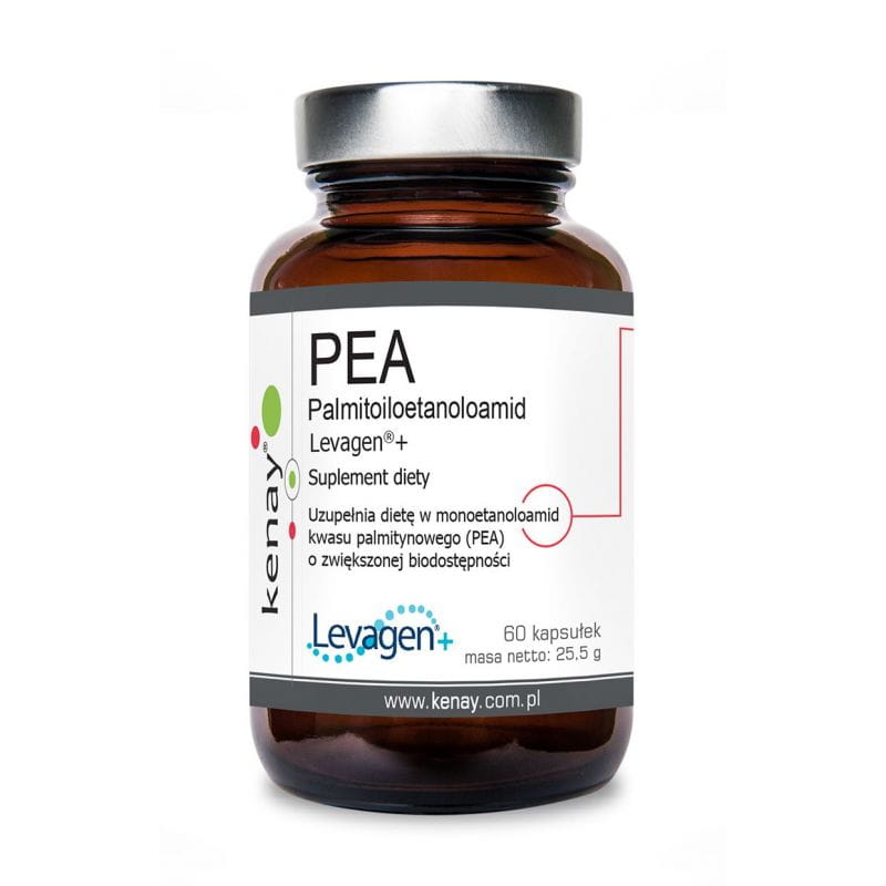 Kwas Palmitynowy - Palmitoiloetanoloamid PEA Levagen+ 350 mg 60 kaps. (Kenay)