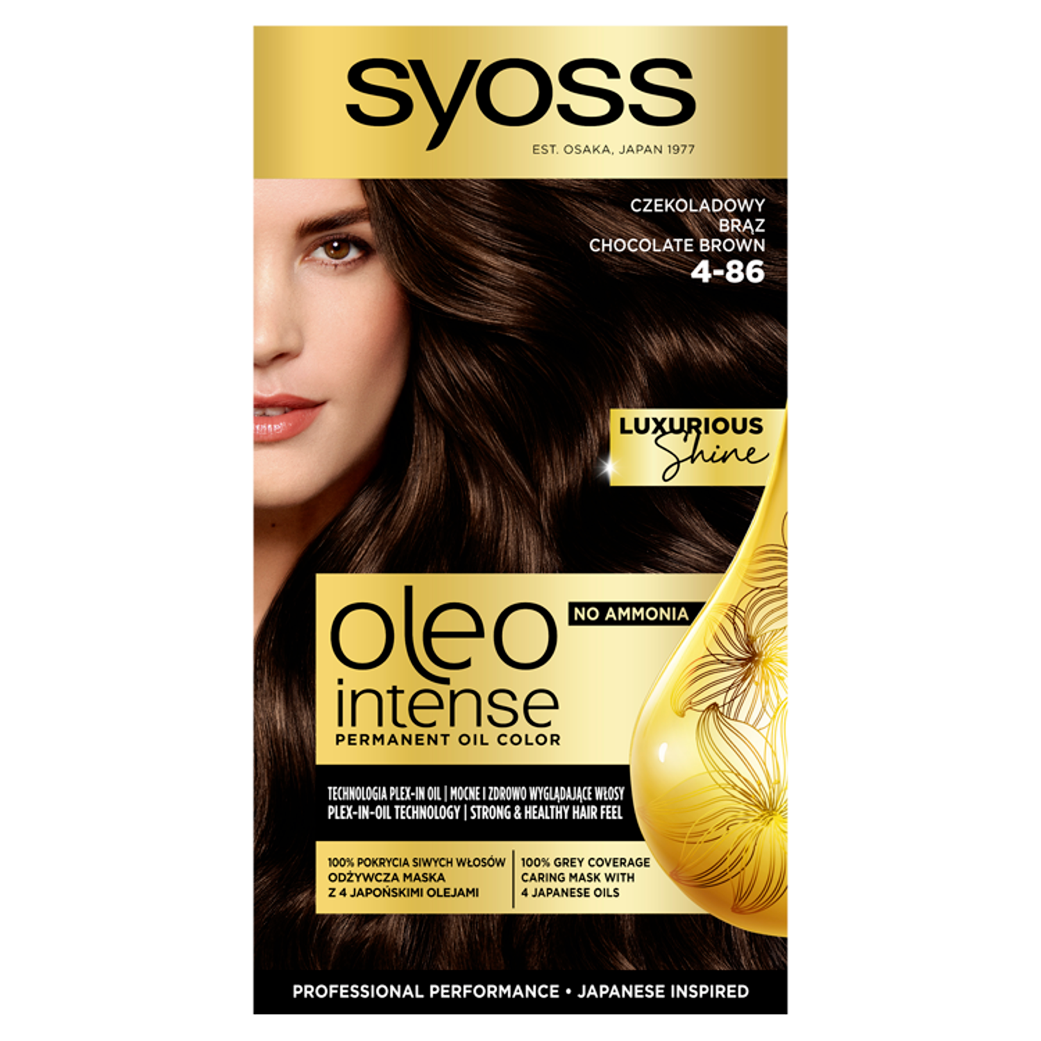 Syoss Oleo Intense farba do włosów bez amoniaku 4-86 czekoladowy brąz, 1 opak.