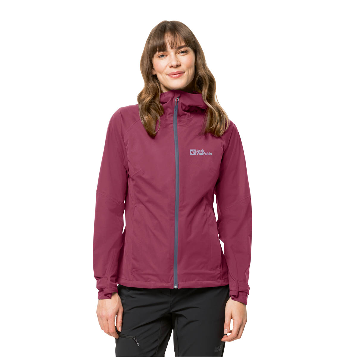 Damska kurtka przeciwdeszczowa Jack Wolfskin HIGHEST PEAK JACKET W sangria red - M