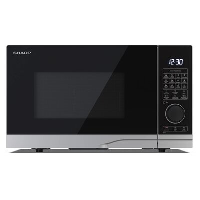 Kuchenka mikrofalowa SHARP YC-PC284AE-S 900W średnica 31.5 cm pojemność 28L ChildLock EasyClean Weight Defrost Srebrno-czarny