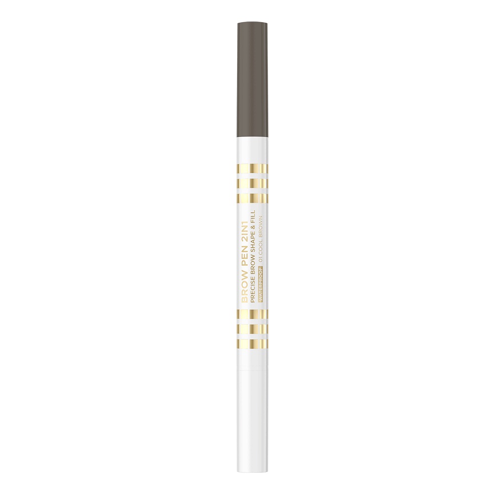 Christian Laurent Pour La Beaute Brow Pen 2in1 Brow Pen 2in1 wodoodporny pisak do brwi 2w1 01 Cool Brown, 6 ml