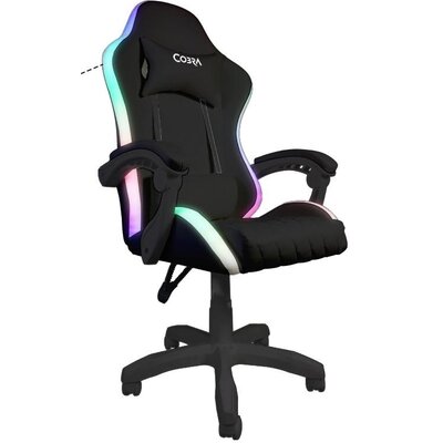 Fotel gamingowy COBRA WS8152 RGB + BT Głośniki Czarny