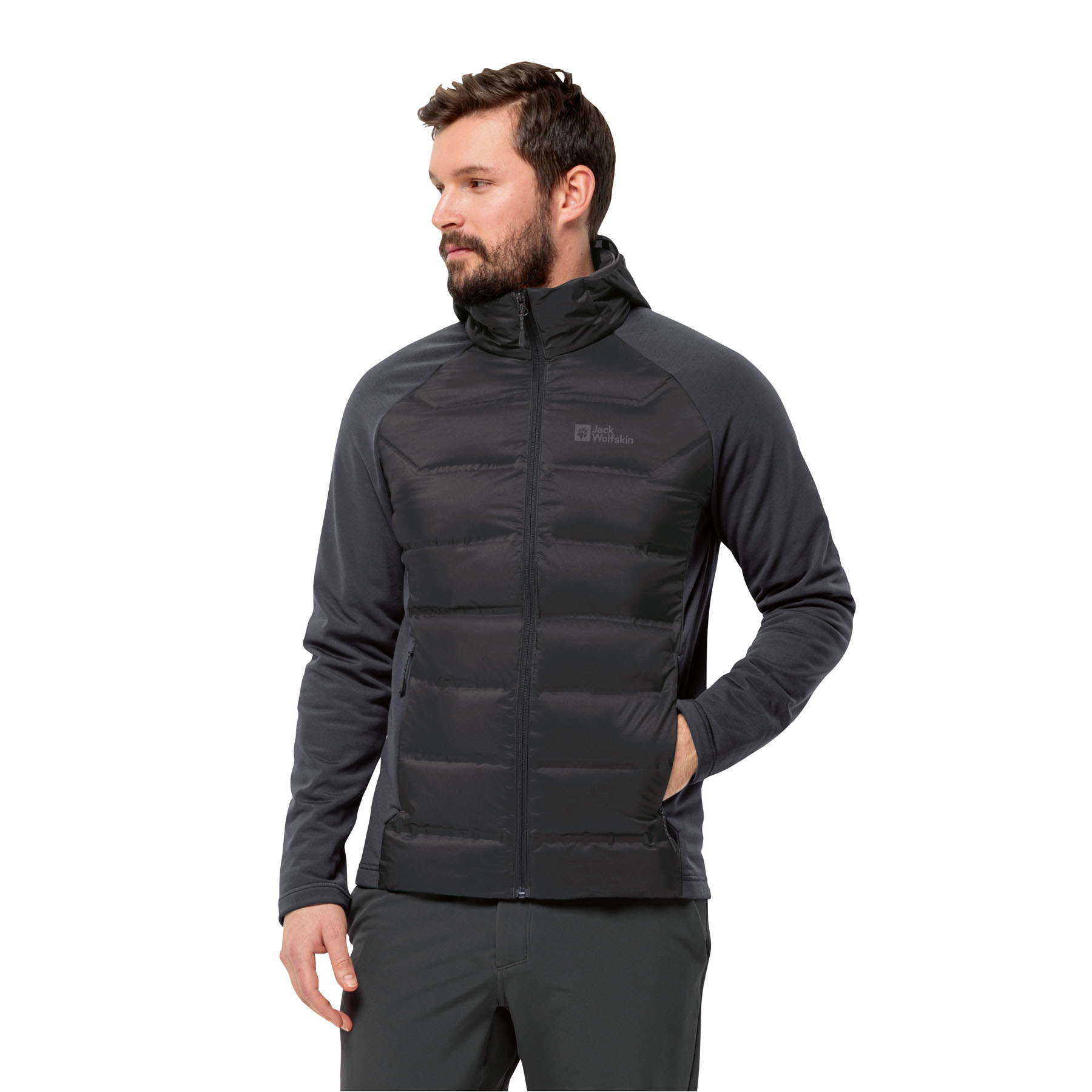 Męska kurtka hybrydowa Jack Wolfskin TASMAN DOWN HYBRID M black - L