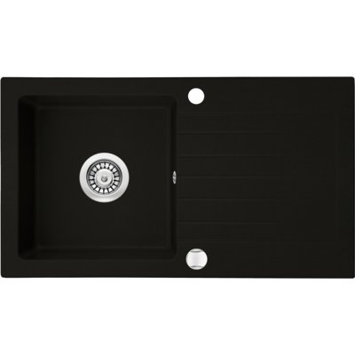 Zlewozmywak jednokomorowy z ociekaczem DEANTE Zorba ZQZ N113 Czarny 44x76