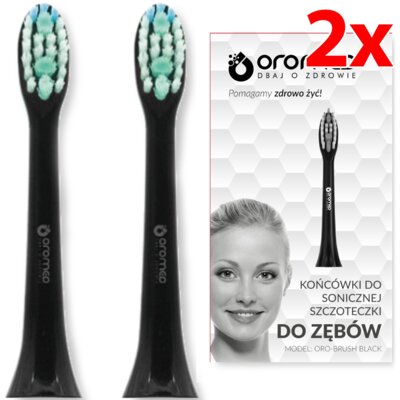 Oryginalna końcówka szczoteczki OROMED Oro-Brush Czarny (2 szt.) (Usuwanie przebarwień)