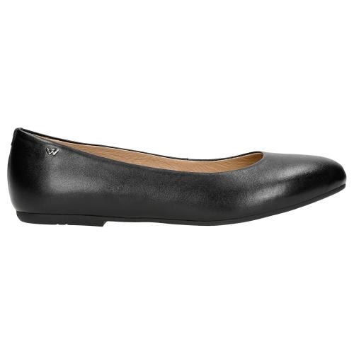 Wojas Czarne Klasyczne Baleriny Damskie Ze Skóry Licowej