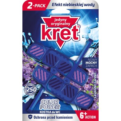 Kostka do WC KRET Color Power Lavender Garden 2x40g