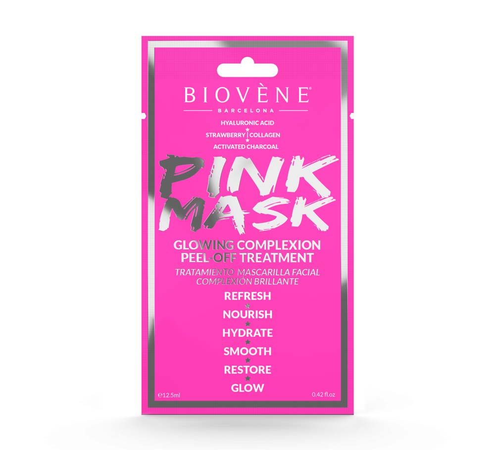 Biovene Pink rozświetlająca maska peel-off do twarzy, 12,5 ml