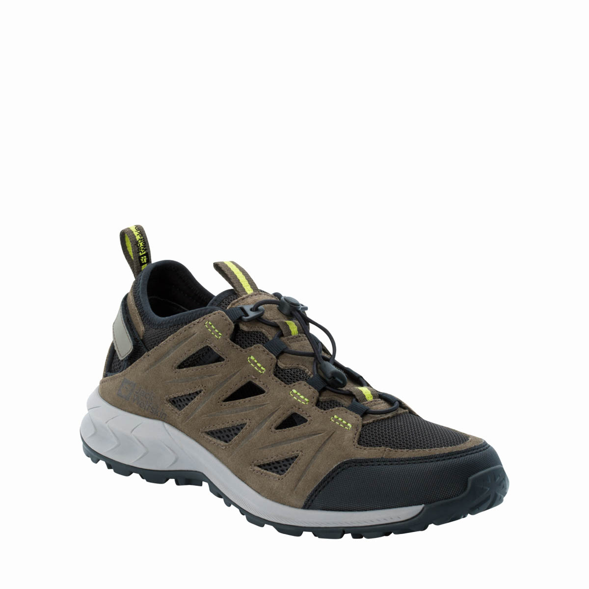Buty męskie turystyczne Jack Wolfskin WOODLAND 2 HYBRID LOW M khaki / lime - 42