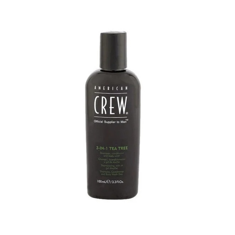 American Crew 3-in-1 Tea Tree szampon, odżywka i żel pod prysznic dla mężczyzn, 100 ml