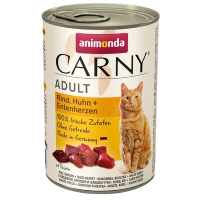 Karma dla kota ANIMONDA Carny Wołowina z kurczakiem i kaczymi sercami 400 g