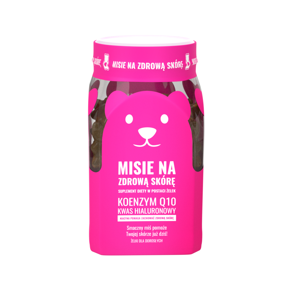 Noble Health Misie na zdrową skórę suplement diety w postaci żelków dla dorosłych z kwasem hialuronowym i koenzymem Q10, 60 szt./1 opak.