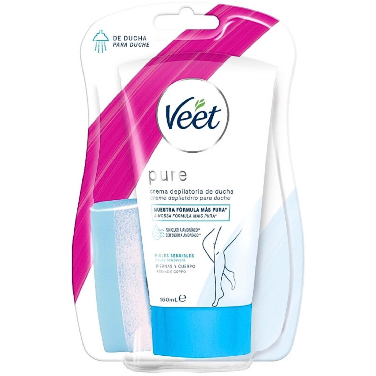 Veet Pure krem pod prysznic do depilacji skóry wrażliwej z aloesem, 150 ml