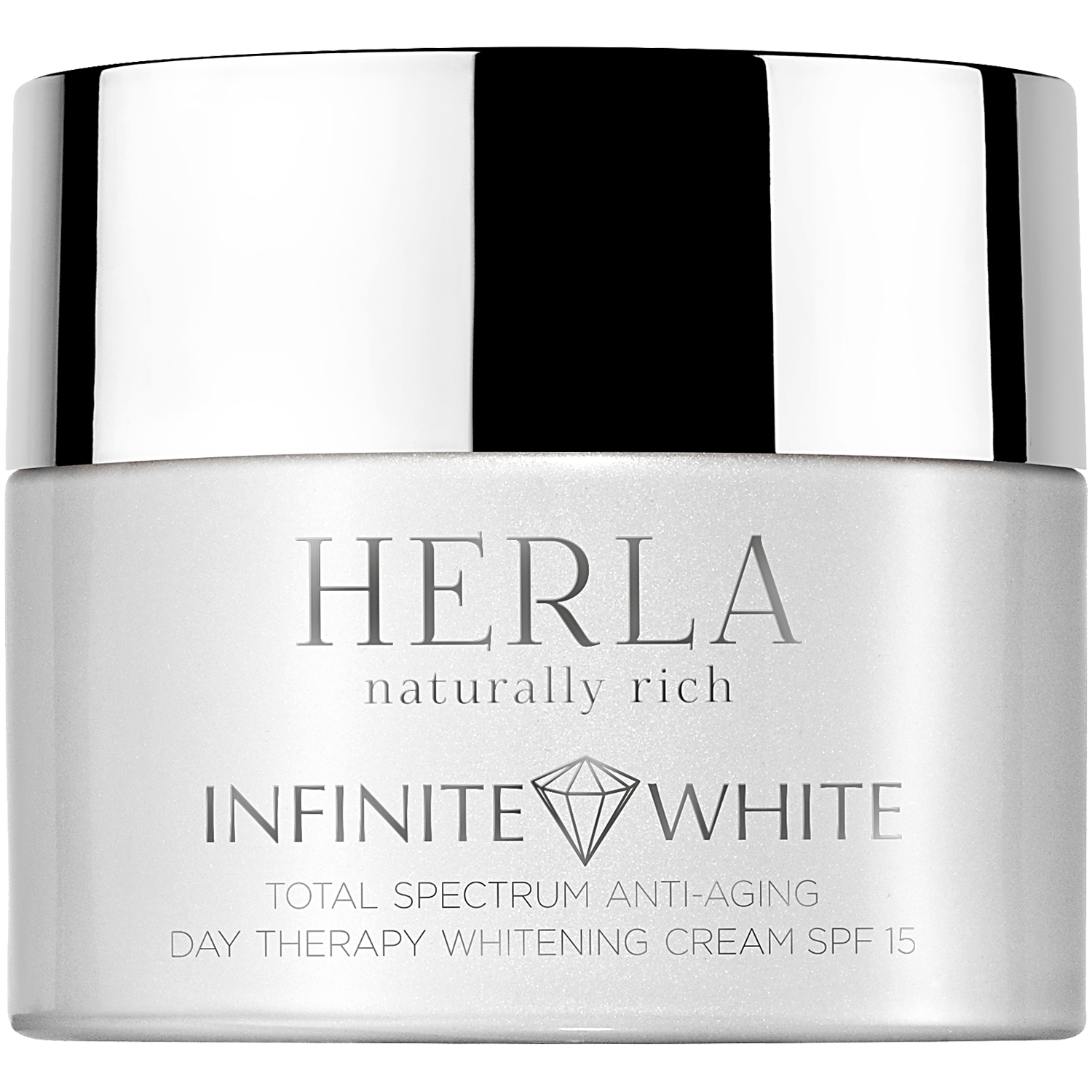 Herla Infinite White przeciwstarzeniowy krem wybielający przebarwienia z filtrem SPF15 do twarzy na dzień, 50 ml