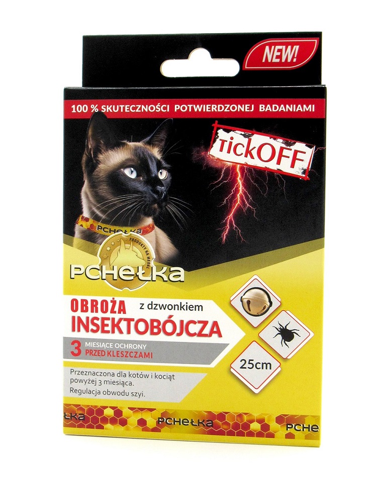 PCHEŁKA TickOff Obroża insektobójcza z dzwonkiem dla kota 25-30 cm
