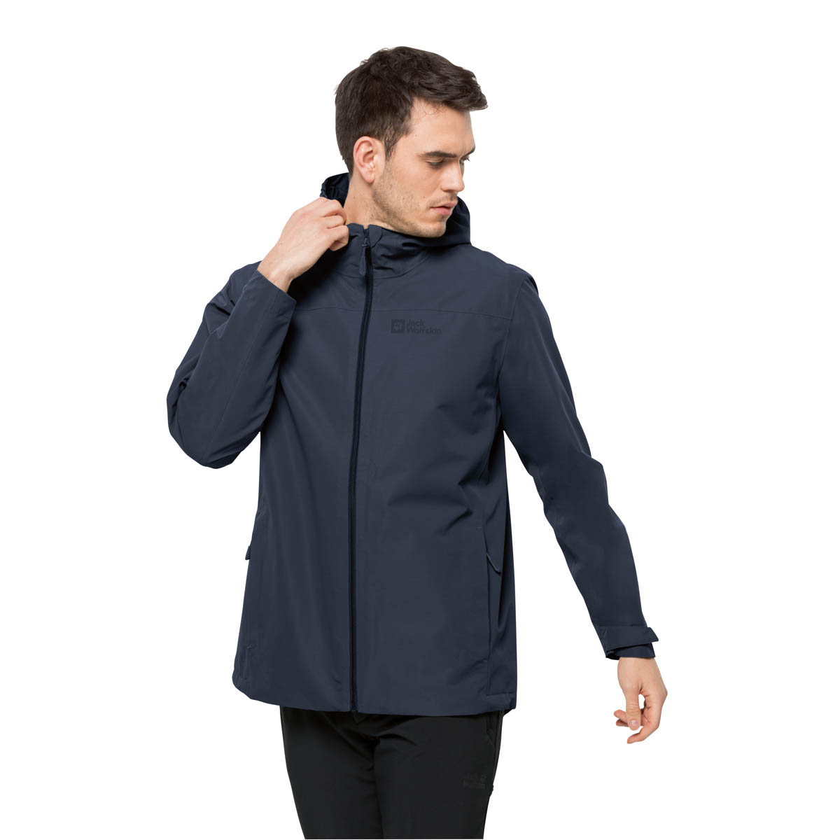 Męska kurtka przeciwdeszczowa Jack Wolfskin BESLER 2L JKT M night blue - XL