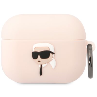 Etui na słuchawki KARL LAGERFELD Silicone Karl Head 3D do Apple AirPods Pro Różowy