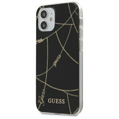 Etui GUESS Gold Chain Collection do Apple iPhone 12 mini Czarny