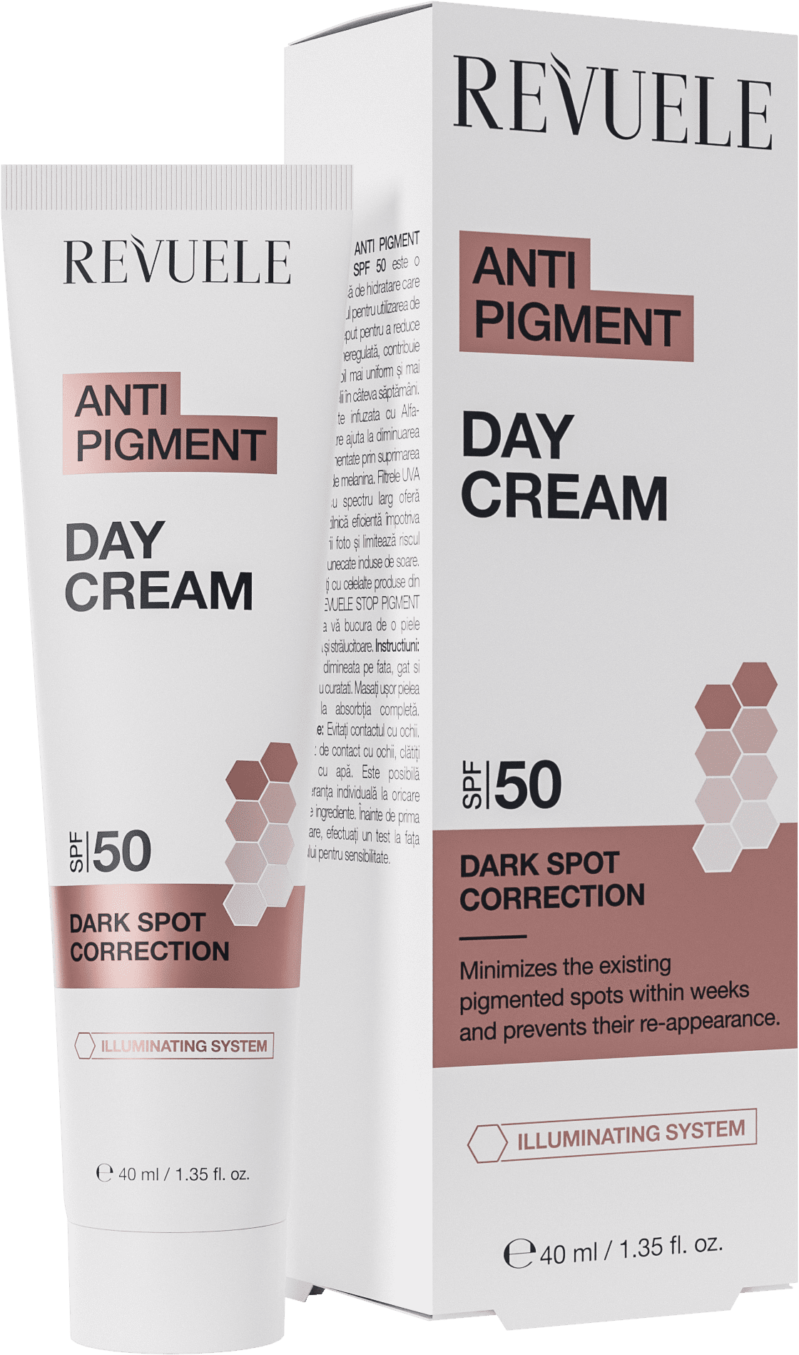 Revuele Anti Pigment rozjaśniający krem do twarzy z SPF50, 40 ml