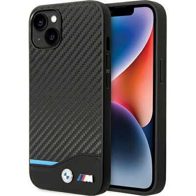 Etui BMW Leather Carbon do Apple iPhone 13 Czarny