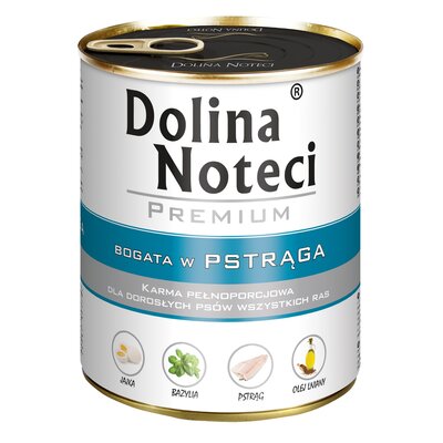 Karma dla psa DOLINA NOTECI Premium bogata w pstrąga 800 g