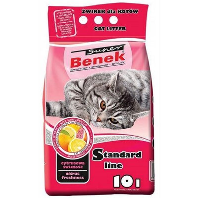 Żwirek dla kota SUPER BENEK Standard Cytrusowa świeżość 18629 10 L