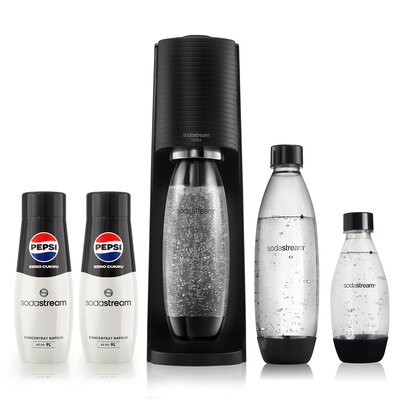 Saturator SODASTREAM Terra Czarny + 3 butelki + 2 syropy Pepsi Max