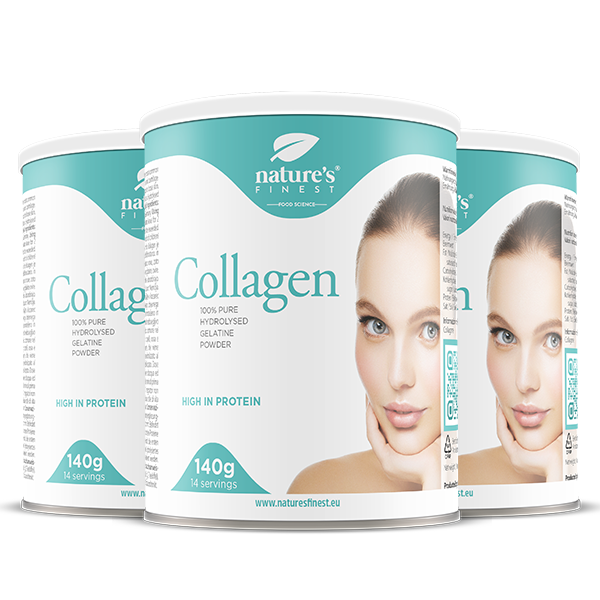 Nature's Finest Collagen zestaw: suplement diety z hydrolizowanym kolagenem, 3x140 g
