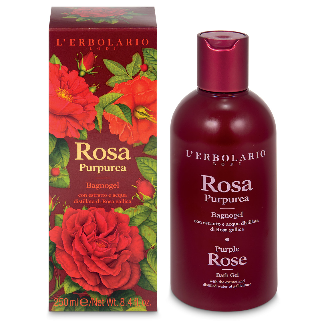 L'Erbolario Rosa Purpurea żel do kąpieli, 250 ml