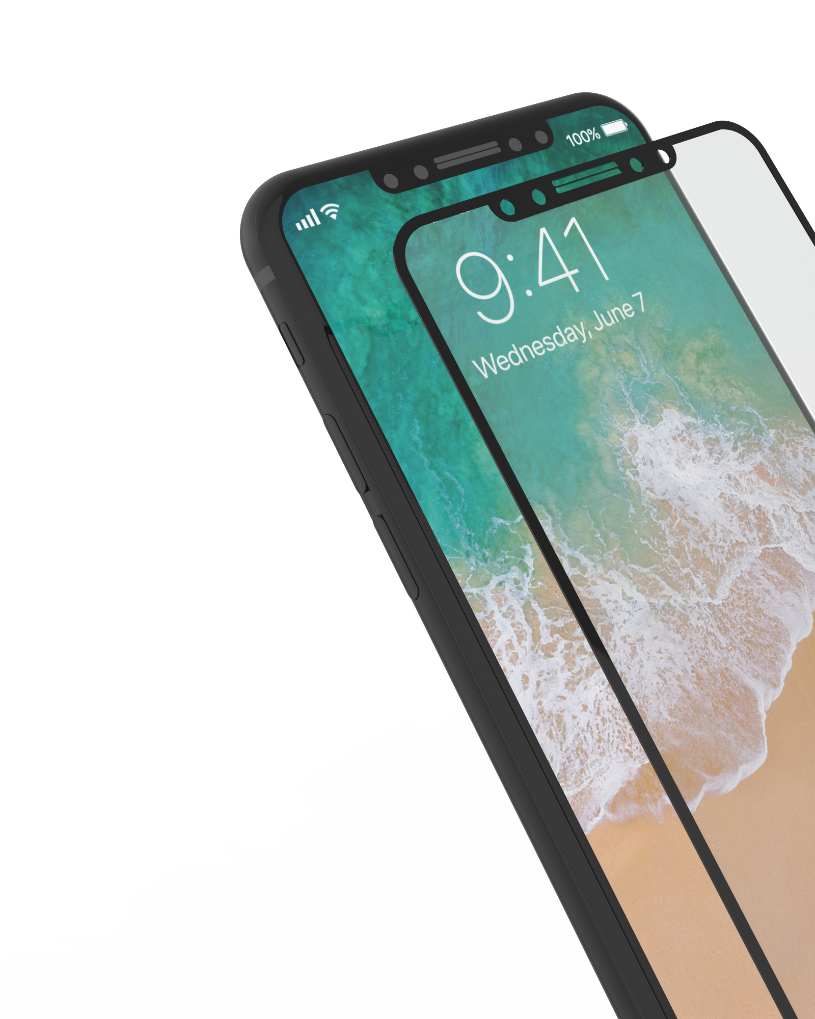 eStuff Titan Shield Screen Protector Full Black - szkło ochrone dla iPhone X/XS
