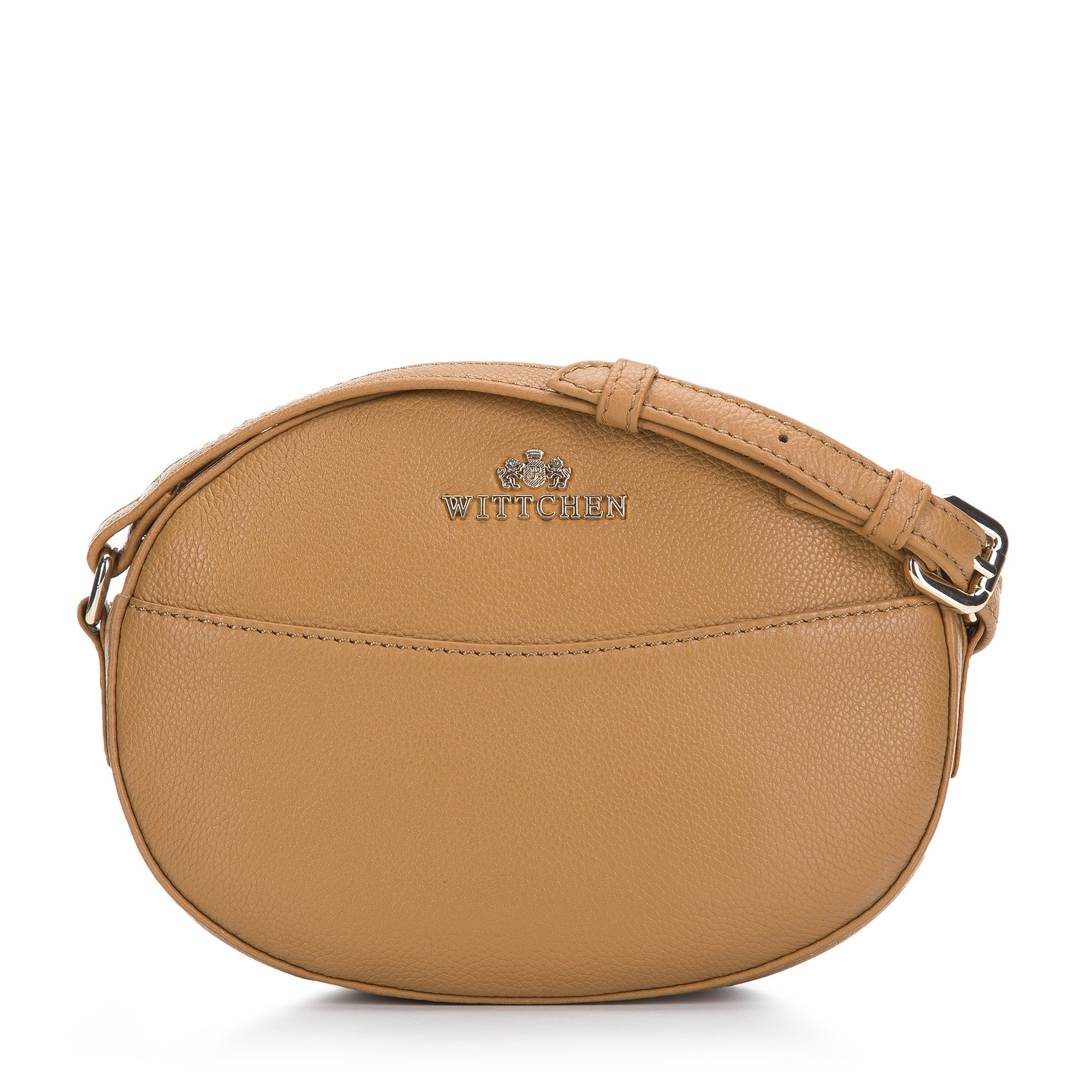 Damska listonoszka skórzana owalna brązowa