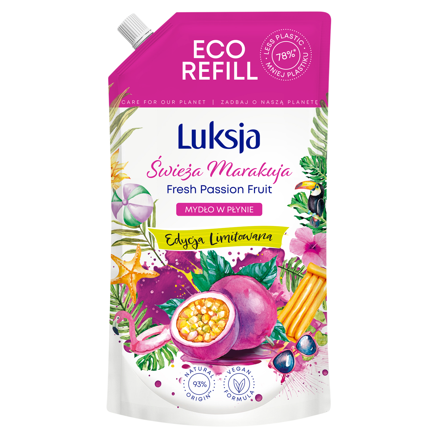Luksja Świeża Marakuja zapas mydła w płynie, 900 ml