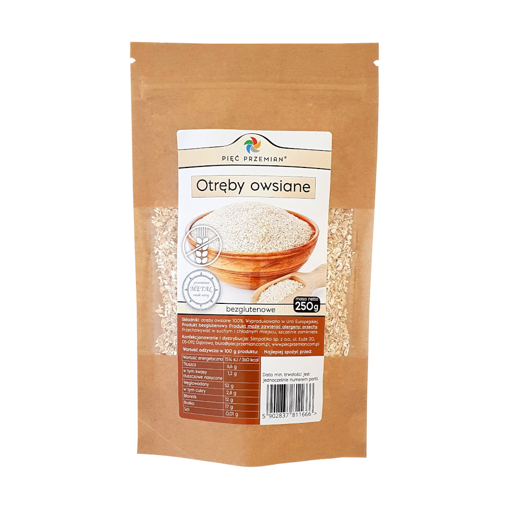 Otręby owsiane bezglutenowe 250g ( Pięć przemian )