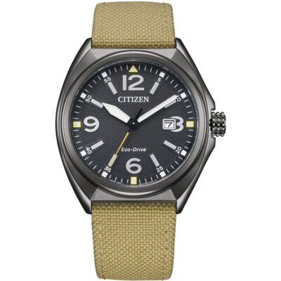 Zegarek CITIZEN Eco-Drive Military AW1575-08E Czarno-brązowy