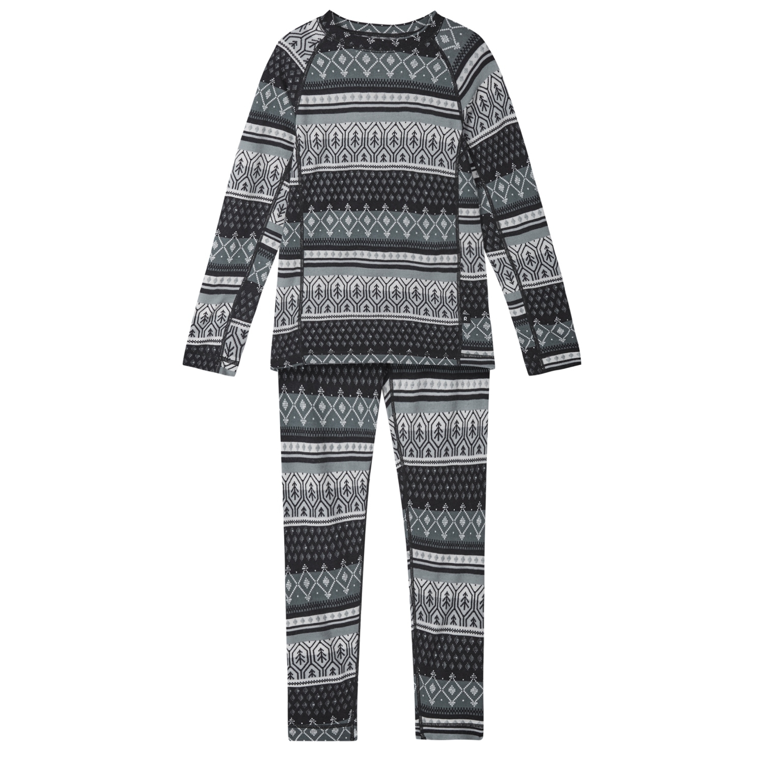 Dziecięcy komplet bielizny termoaktywnej Reima Taitoa black print - 140