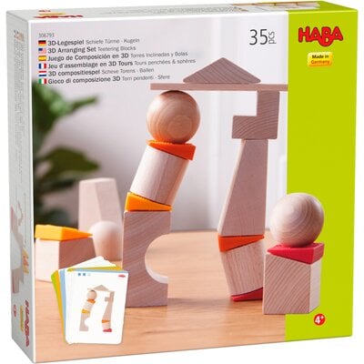 Klocki drewniane HABA Krzywe wieże Kulki 306793