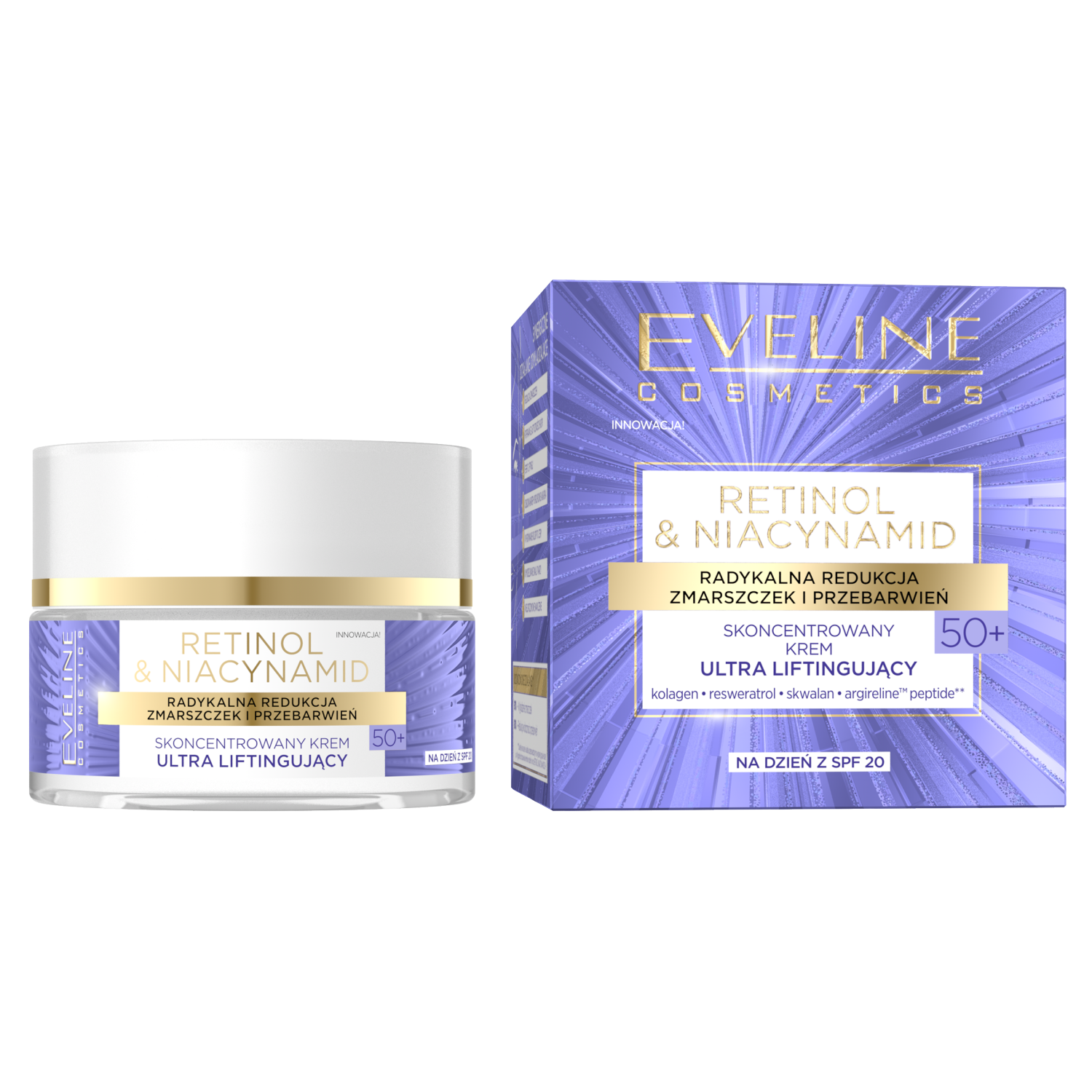 Eveline Cosmetics Retinol&Niacynamid krem do twarzy 50+ z SPF20 na dzień, 50 ml