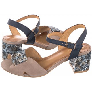 Sandały Maciejka Beżowe/Granatowe 04120-43/00-5